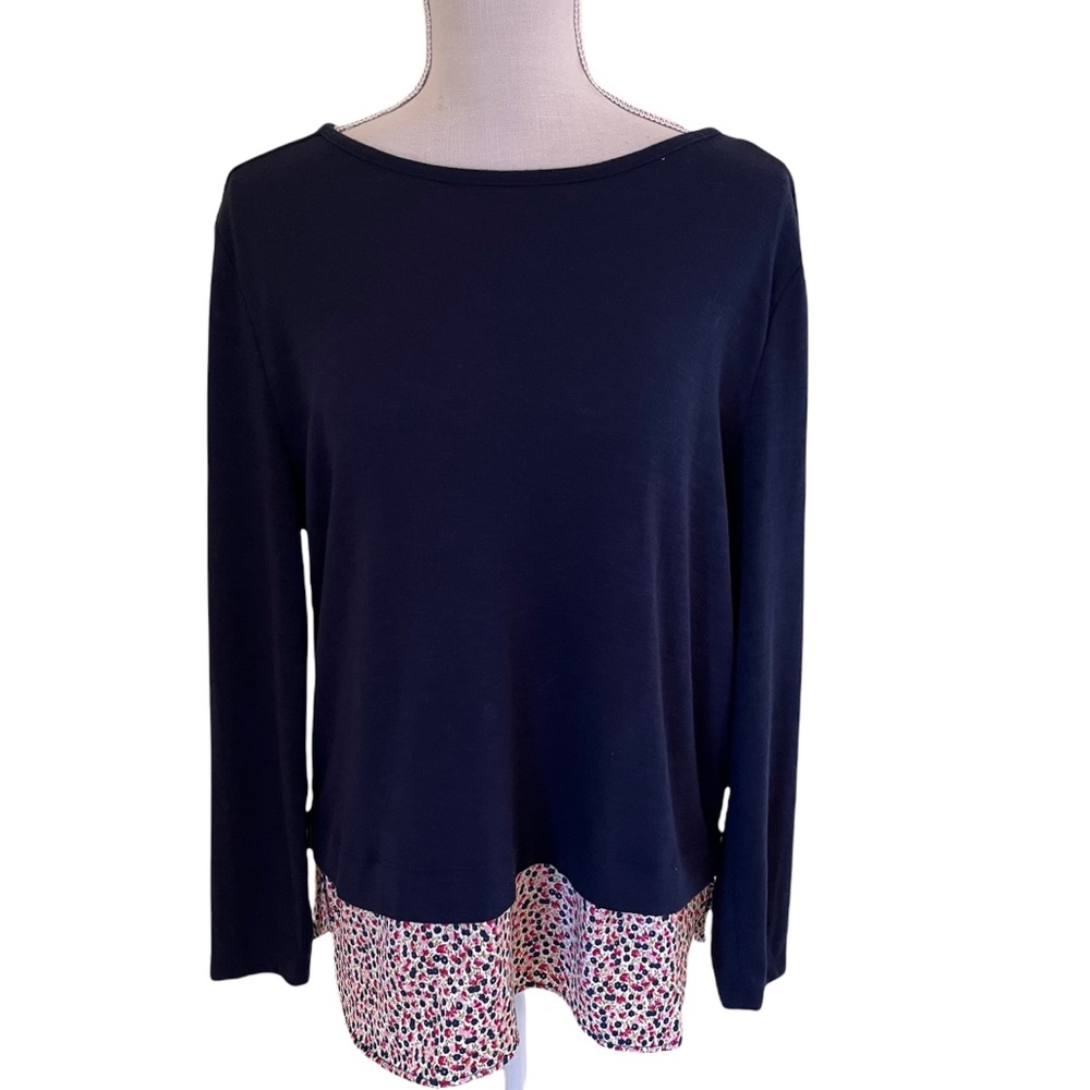 J. Crew Mercantile Mixed Material Pullover Top L